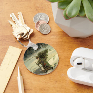 Weihnachten, Weihnachten, Weihnachtsmann mit einem Schlüsselanhänger