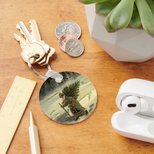 Weihnachten, Weihnachten, Weihnachtsmann mit einem Schlüsselanhänger (Schreibtisch)