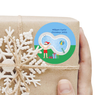 Weihnachten Weihnachten Weihnachtsmann Niedliches  Runder Aufkleber