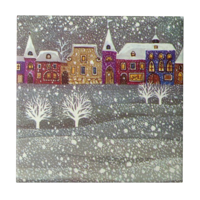 Weihnachten, Weihnachten, Weihnachtsmann, Pferd Op Fliese (Vorderseite)