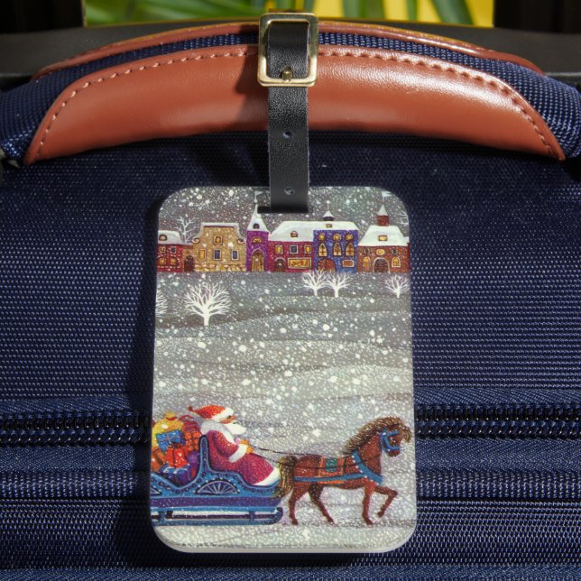 Weihnachten, Weihnachten, Weihnachtsmann, Pferd Op Gepäckanhänger (Vorderseite Insitu 2)