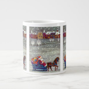 Weihnachten, Weihnachten, Weihnachtsmann, Pferd Op Jumbo-Tasse