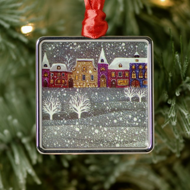 Weihnachten, Weihnachten, Weihnachtsmann, Pferd Op Ornament Aus Metall (Baum)