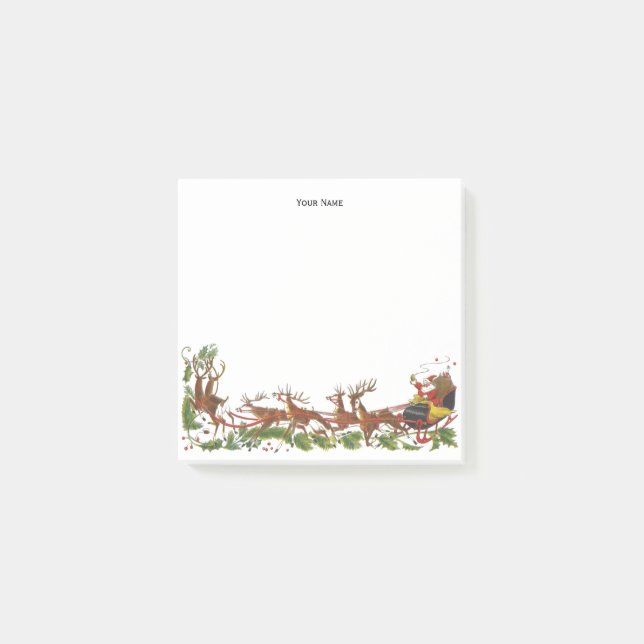 Weihnachten Weihnachten Weihnachtsmann Rentierfisc Post-it Klebezettel (Vorderseite)