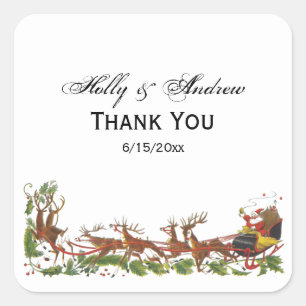 Weihnachten Weihnachten Weihnachtsmann Rentierfisc Quadratischer Aufkleber