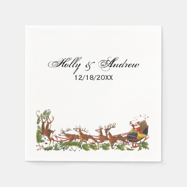 Weihnachten Weihnachten Weihnachtsmann Rentierfisc Serviette (Vorderseite)
