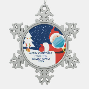 Weihnachten Weihnachten Weihnachtsmann Schneeflocken Zinn-Ornament