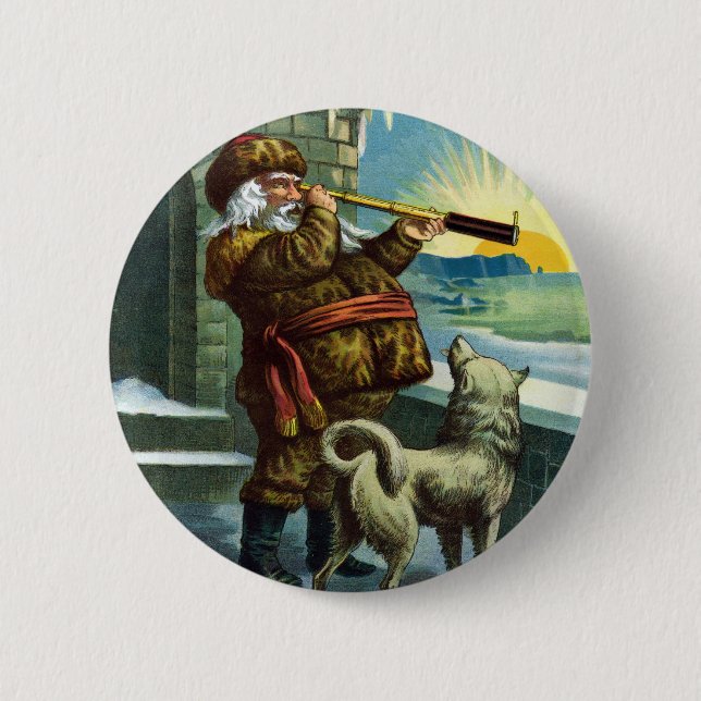 Weihnachten Weihnachten Weihnachtsmann Telescope D Button (Vorderseite)
