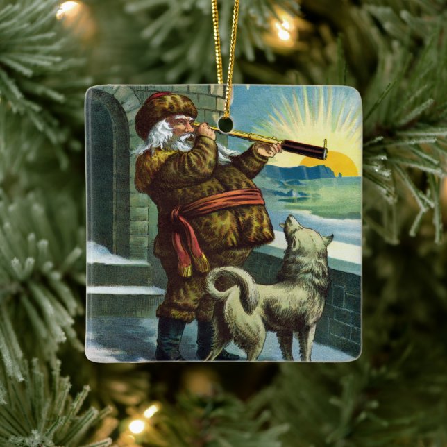 Weihnachten Weihnachten Weihnachtsmann Telescope D Keramikornament (Baum)