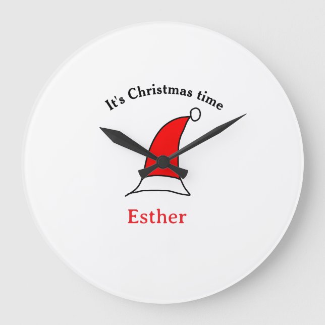 Weihnachten Weihnachten Weihnachtsnamen einfacher  Große Wanduhr (Vorderseite)