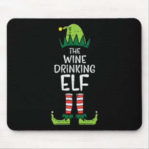 Weihnachten Weihnachten Wein trinken Elf Weihnacht Mousepad