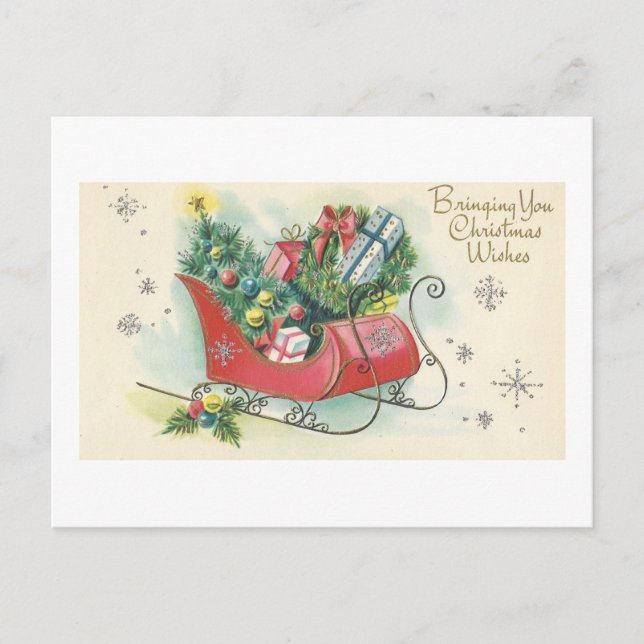 Weihnachten "Weihnachten wünscht" Sleigh Card (Vorderseite)