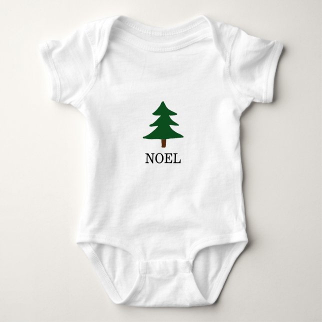 WEIHNACHTEN Weihnachtsbaum Einfache Illustration Baby Strampler (Vorderseite)