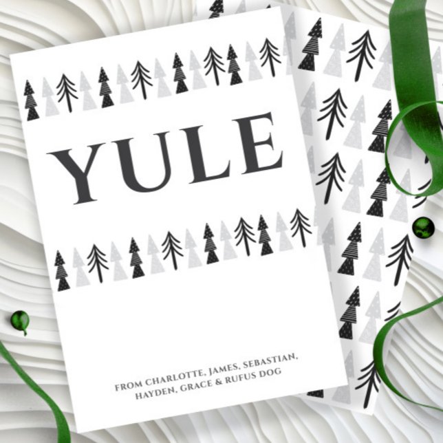 Weihnachten Weihnachtsbaum Personalisiert (Yule Christmas Tree Personalized Holiday Card by Ricaso. Scandinavian minimalist Nordic Style cards)