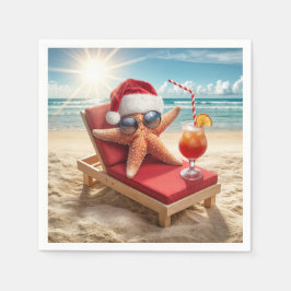 Weihnachten Weihnachtsfeier in einer Chaise Lounge Serviette