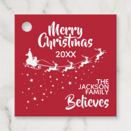 Weihnachten Weihnachtsfeiertag für Rentiere Rot Geschenkanhänger