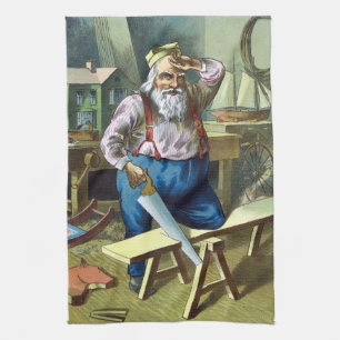 Weihnachten, Weihnachtsfeiertag, Gebäude Spielzeug Geschirrtuch