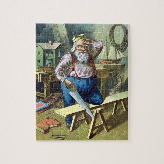 Weihnachten, Weihnachtsfeiertag, Gebäude Spielzeug Puzzle (Vertikal)