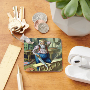 Weihnachten, Weihnachtsfeiertag, Gebäude Spielzeug Schlüsselanhänger