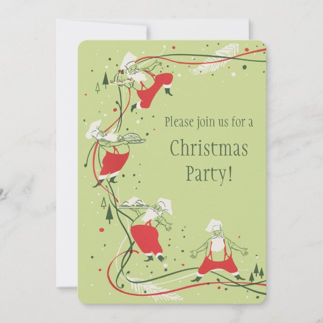 Weihnachten, Weihnachtsfeiertag, Koch mit Abendess Einladung (Vorderseite)