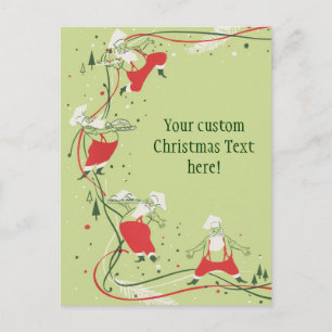 Weihnachten, Weihnachtsfeiertag, Koch mit Abendess Feiertagspostkarte