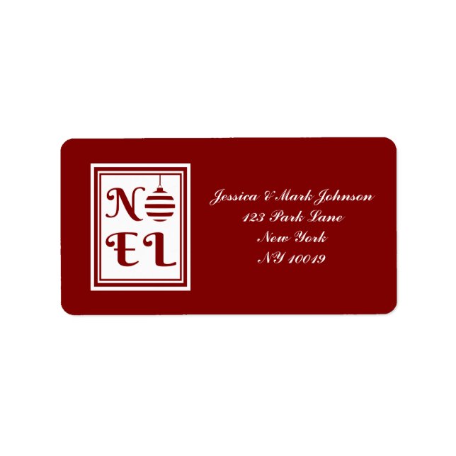 WEIHNACHTEN Weihnachtsfeiertag rot und weiß Adressaufkleber (Vorne)