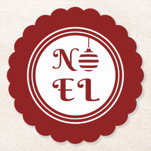 WEIHNACHTEN Weihnachtsfeiertag rot und weiß Baum Untersetzer