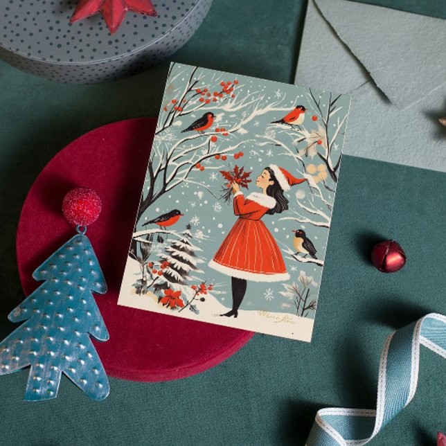 Weihnachten Weihnachtsfest Mädchen Winter Vögel We (Von Creator hochgeladen)