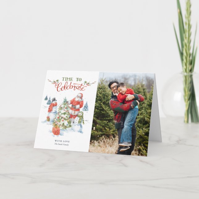 Weihnachten Weihnachtsfest Wasserfarben Foto Urlau (Vorderseite)