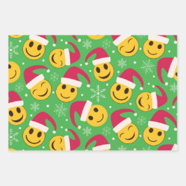 Weihnachten Weihnachtsgeschenk Lächeln Faces Muste Geschenkpapier Set