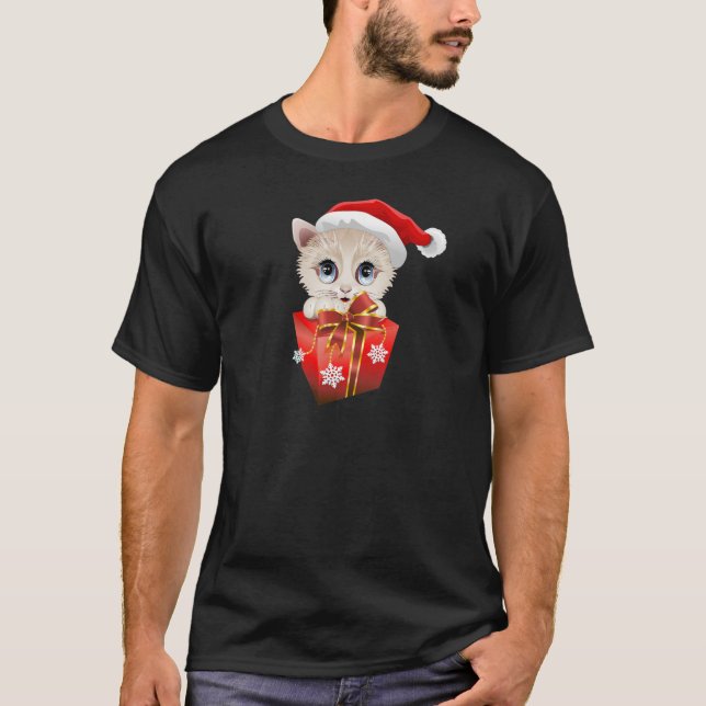 Weihnachten Weihnachtskitten mit Geschenk T-Shirt (Vorderseite)