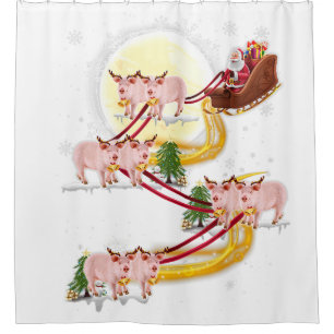 Weihnachten-Weihnachtsklässler reiten Jungs Mädche Duschvorhang