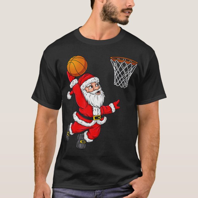 Weihnachten Weihnachtsklaus Dunka Basketball Funny T-Shirt (Vorderseite)
