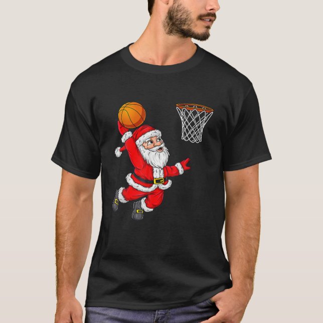 Weihnachten Weihnachtsklaus Dunka Basketball Funny T-Shirt (Vorderseite)