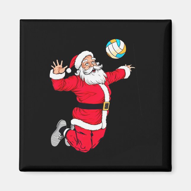 Weihnachten Weihnachtsklaus Dunking A Volleyball F Magnet (Vorne)