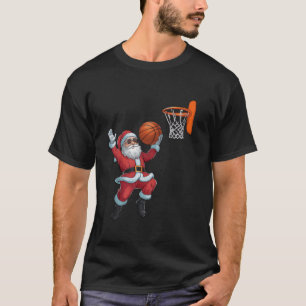 Weihnachten Weihnachtsmann Dunking a Basketball Ki T-Shirt