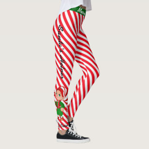 Weihnachten Weihnachtsmann-Elf-Crew Süßigkeiten  Leggings