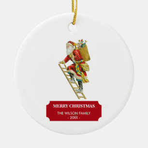 Weihnachten Weihnachtsmann & Geschenke Keramik Ornament