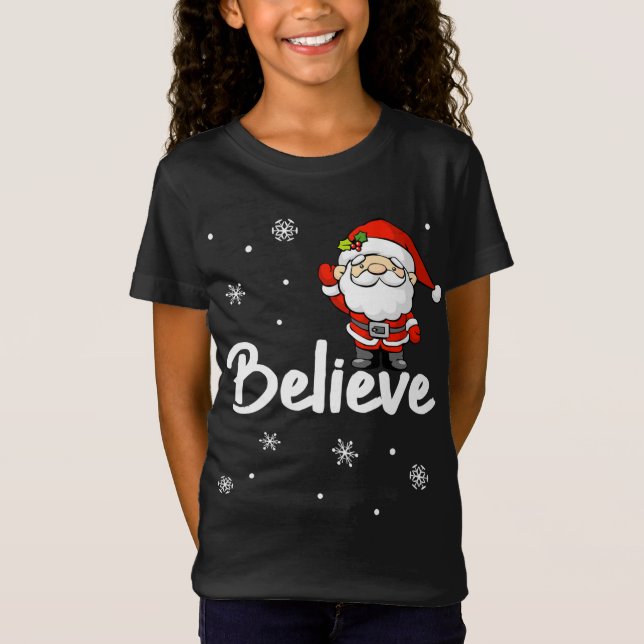 Weihnachten Weihnachtsmann glauben T-Shirt (Vorderseite)