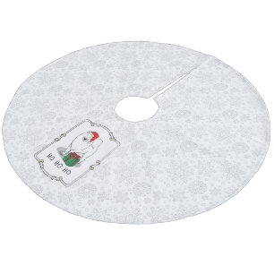 Weihnachten Weihnachtsmann Hat Samoyed Dog Funny Fleece Weihnachtsbaumdecke