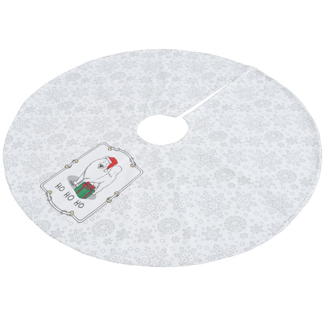 Weihnachten Weihnachtsmann Hat Samoyed Dog Funny Fleece Weihnachtsbaumdecke (Schrägansicht)