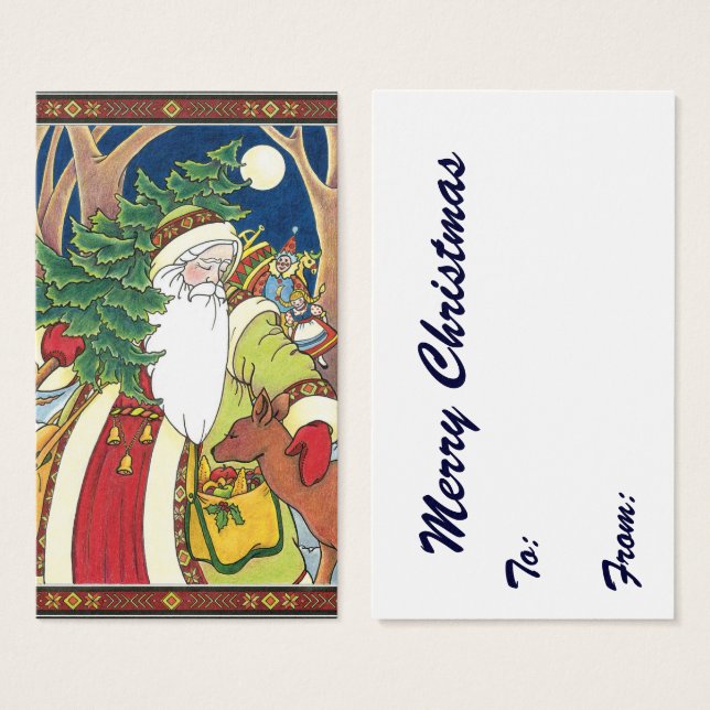 Weihnachten, Weihnachtsmann, Hirsch im Wald (Vorne & Hinten)