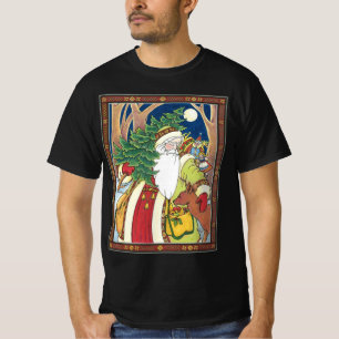 Weihnachten, Weihnachtsmann, Hirsch im Wald T-Shirt