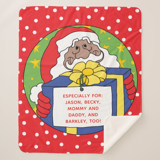 Weihnachten Weihnachtsmann im Mittel der Farbe Sherpadecke (Vorderseite)