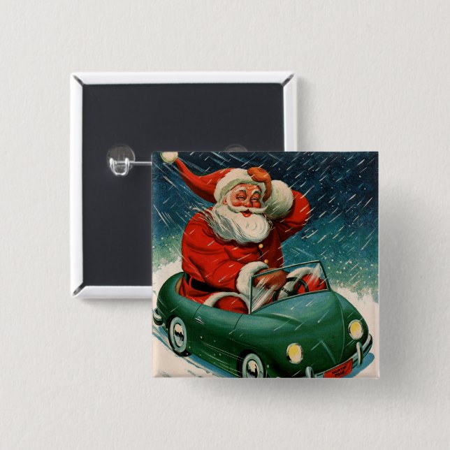 Weihnachten, Weihnachtsmann im Niedlichen Auto Button (Vorne & Hinten)