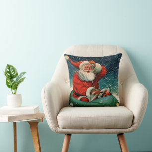 Weihnachten, Weihnachtsmann im Niedlichen Auto Kissen