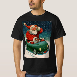 Weihnachten, Weihnachtsmann im Niedlichen Auto T-Shirt