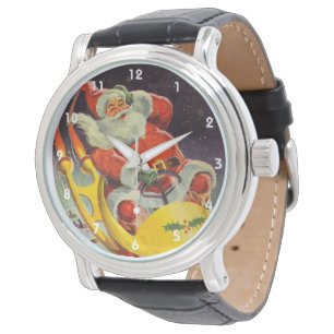 Weihnachten, Weihnachtsmann in einem Raumschiff Armbanduhr