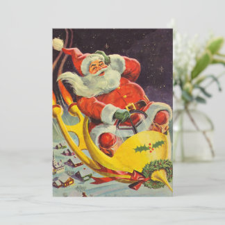 Weihnachten, Weihnachtsmann in einem Raumschiff Einladung