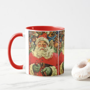 Weihnachten, Weihnachtsmann in Sleigh mit Spielzeu Tasse